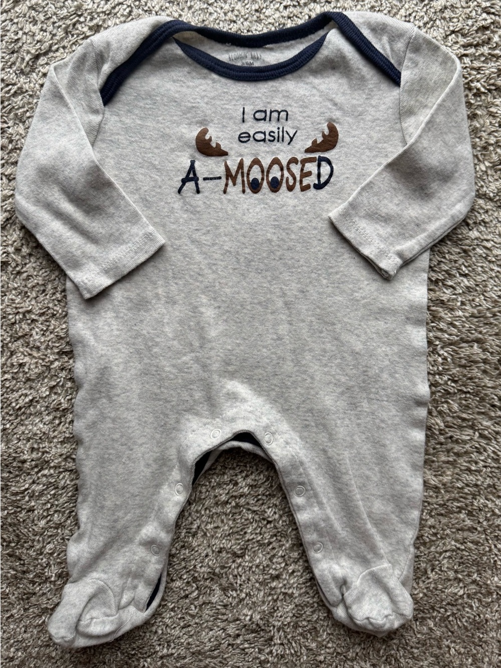 Blooming Baby 3-6M Footed Sleeper “I Am Easily A-Moosed”